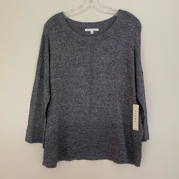 Cyrus Tops - CYRUS Gray Heathered Long Sleeve Knit Tunic